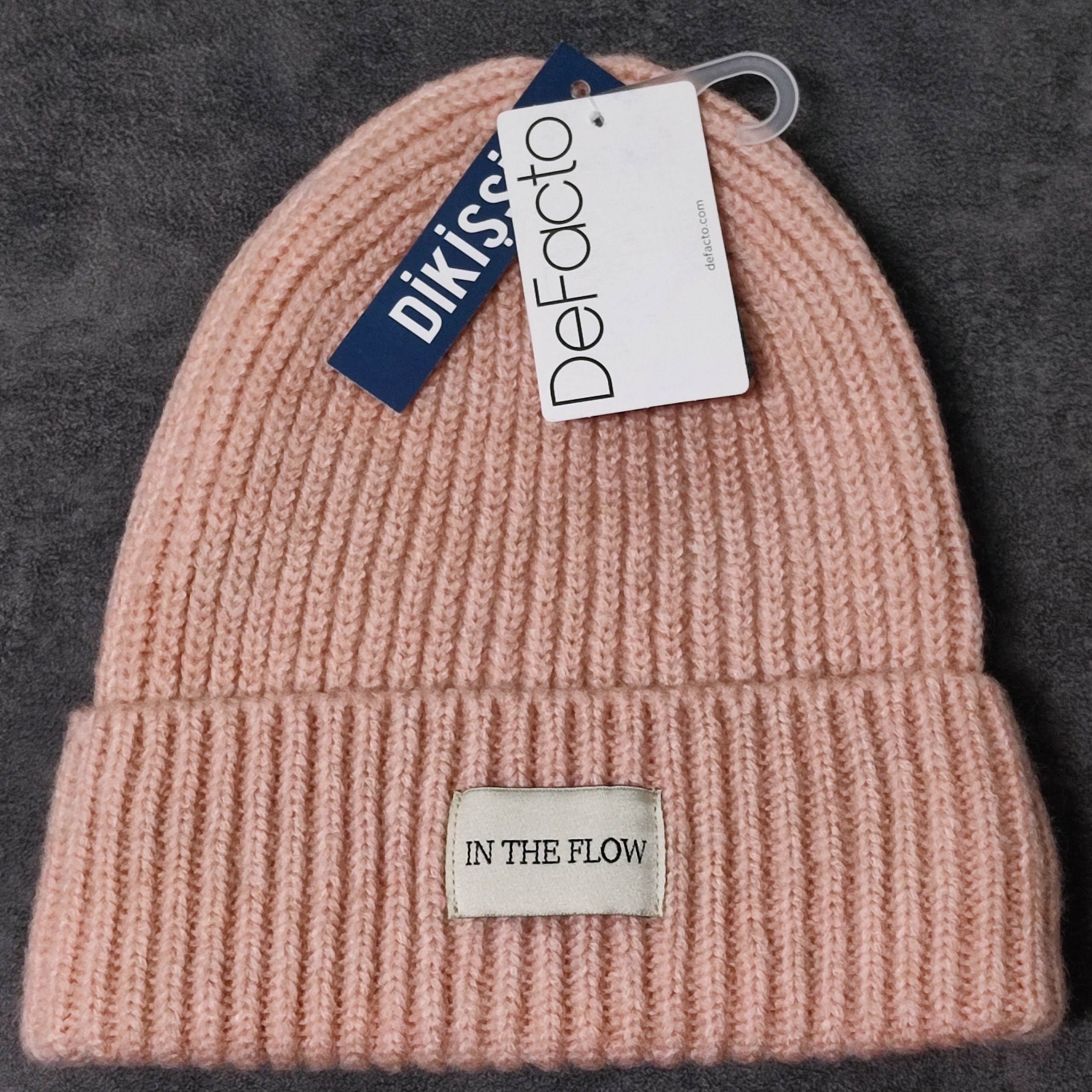 کلاه بافت وارداتی برند Defacto ترکیه صورتی چرک