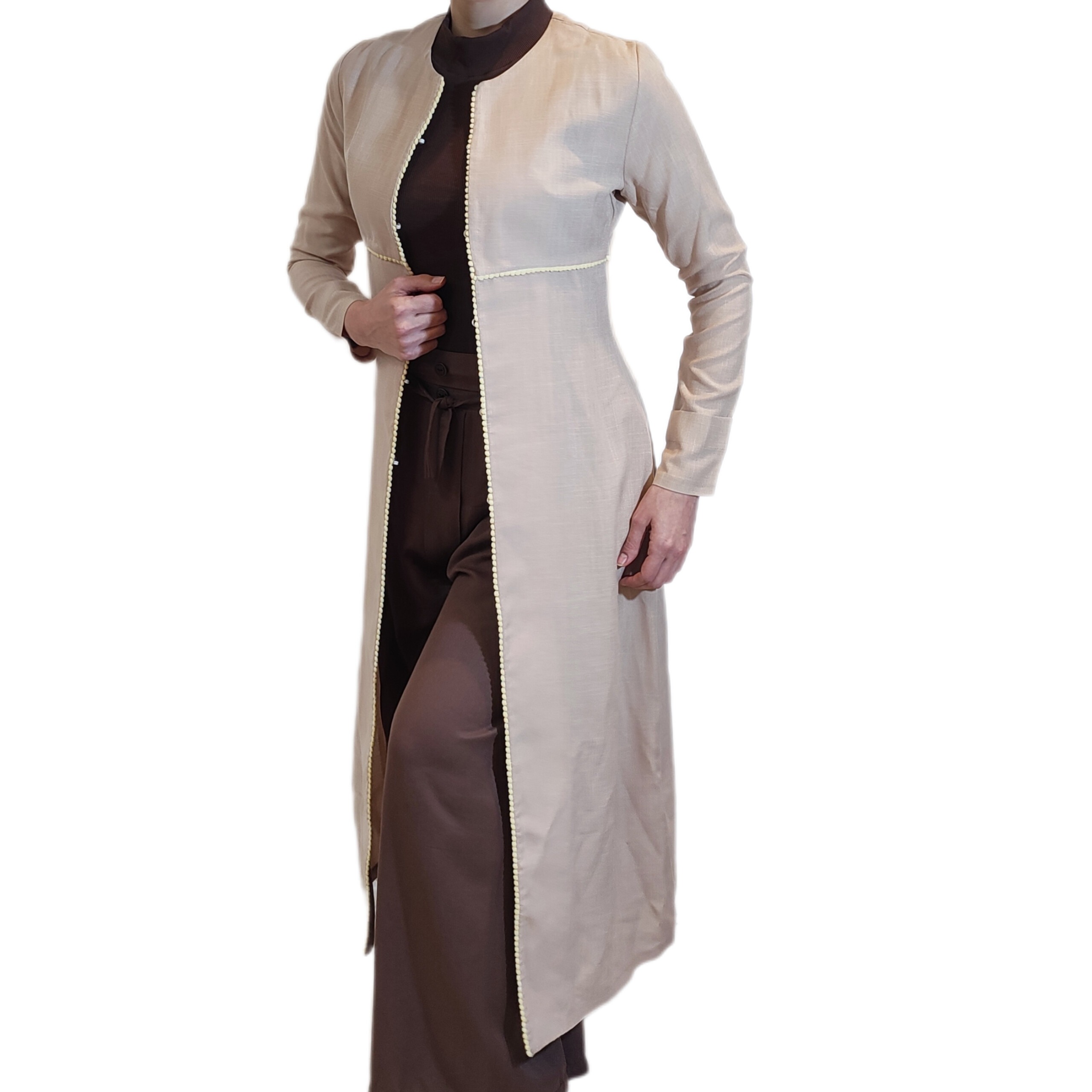 مانتو بلند کرم زنانه