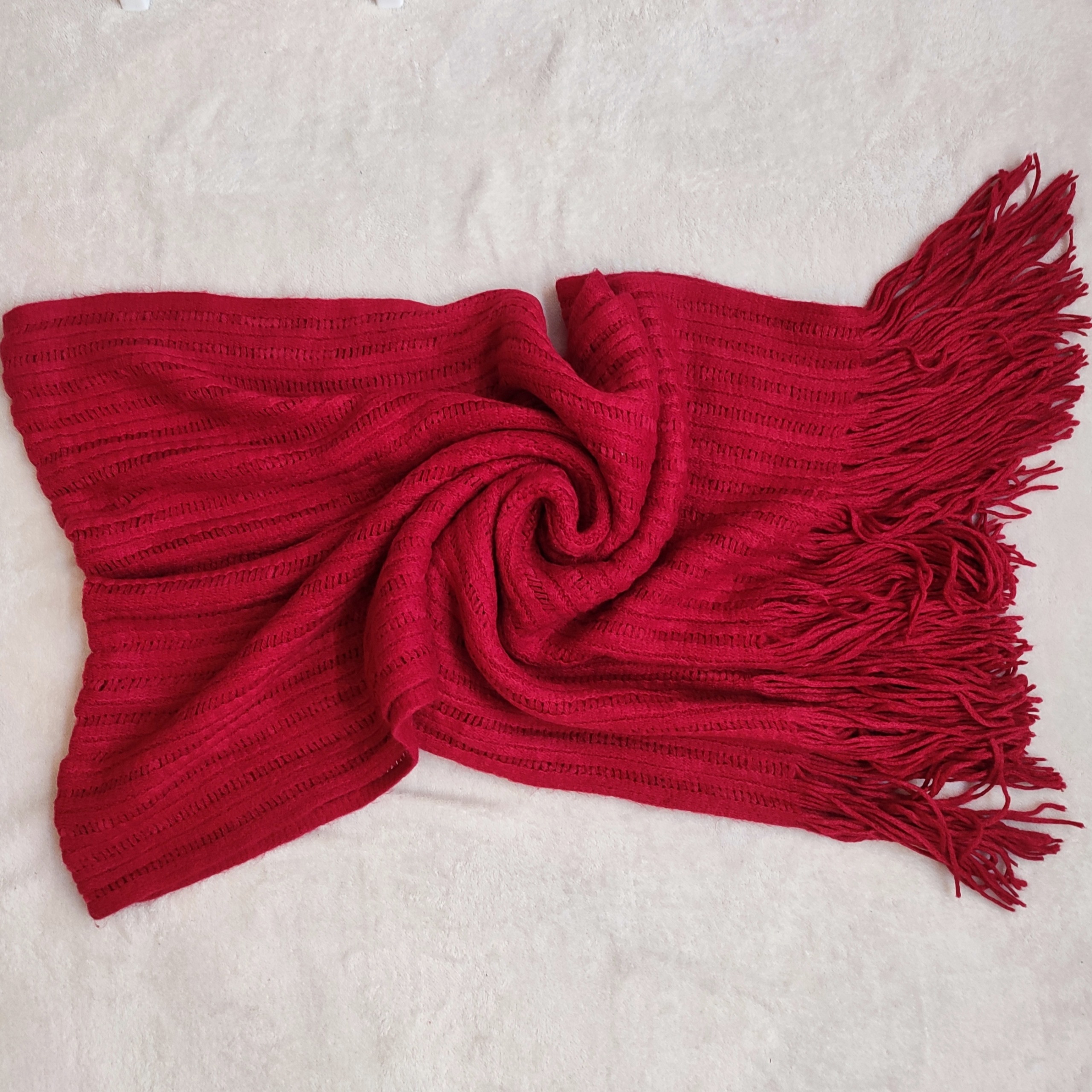 شال بافت موهر قرمز