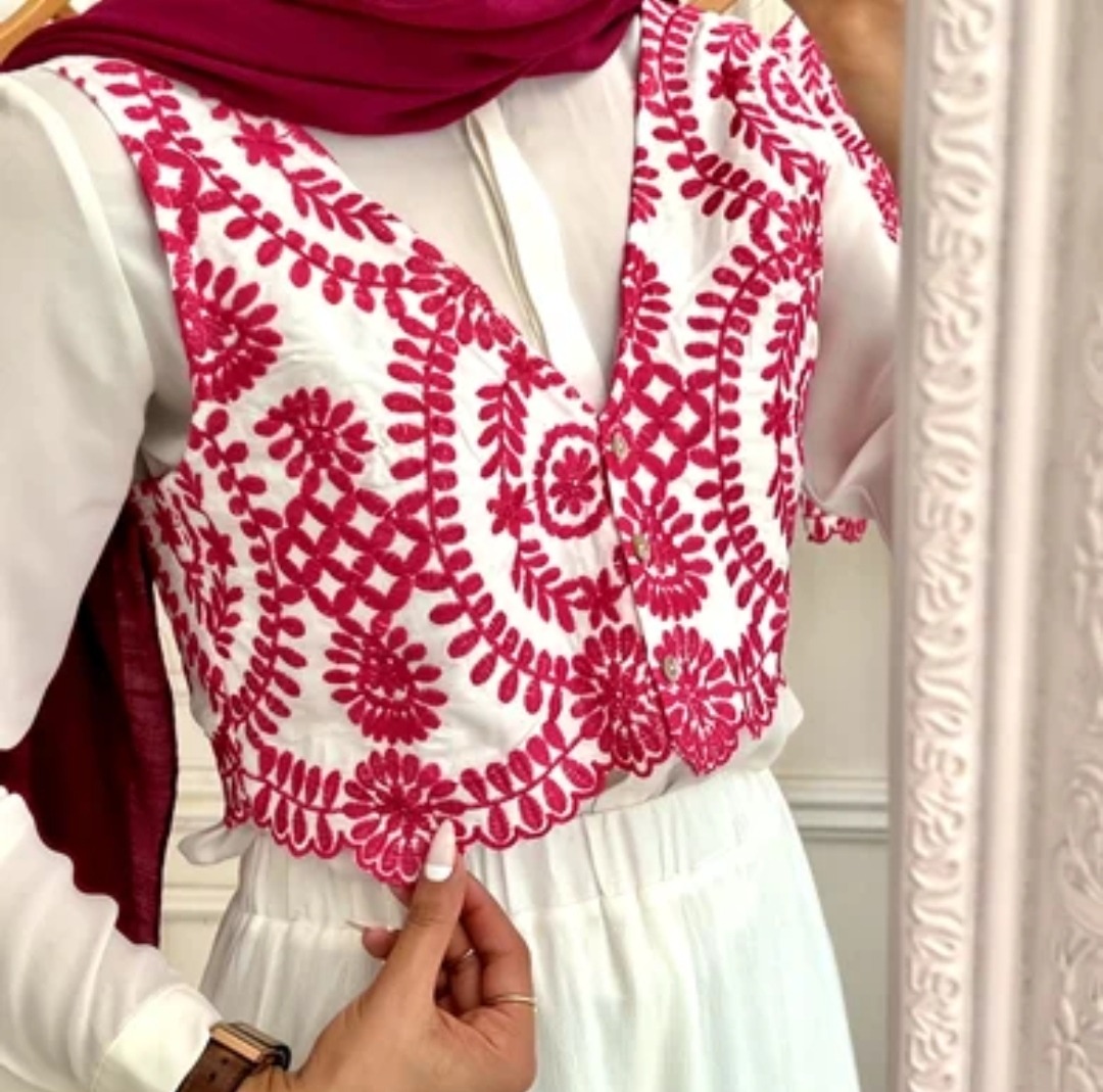 ژیله یا وست کراپ گلدوزی وارداتی برند شین shein