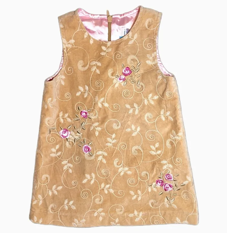 سارافون دخترانه وارداتی مخمل گلدوزی