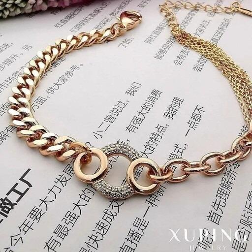 دستبند ژوپینگ زنجیر کارتیر نگین دار