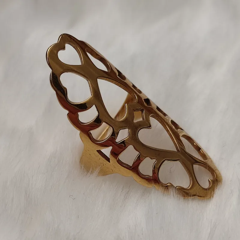 انگشتر استیل بند کامل طلایی