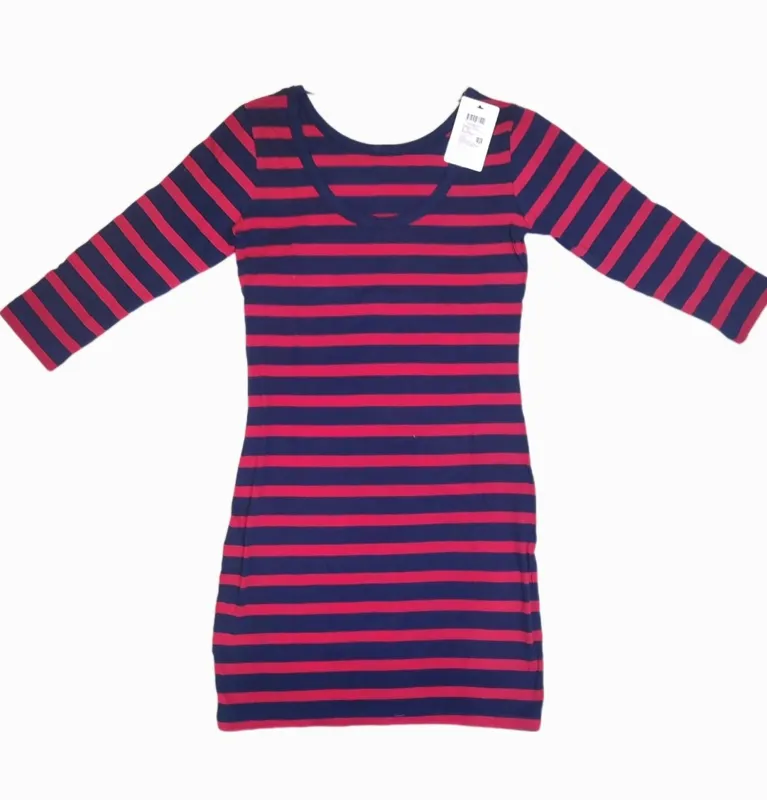 تیشرت بلند یا تونیک نخی وارداتی راه راه