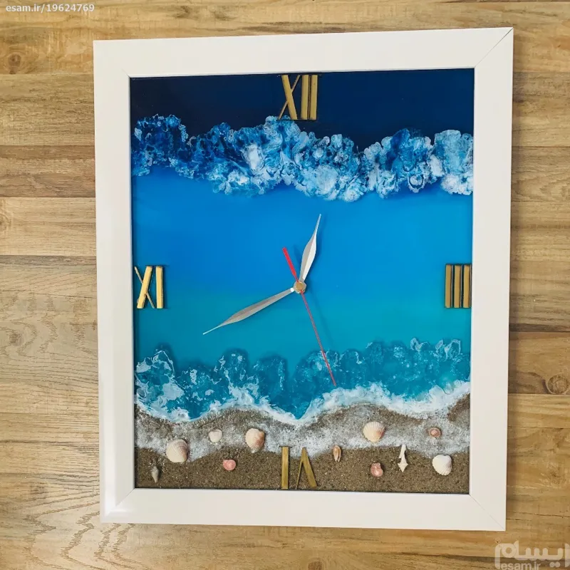 ساعت دیواری طرح ساحل برجسته کار دست نو