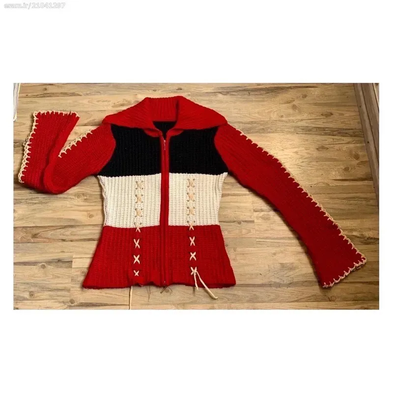 بافت پلیور چند رنگ زیبای زنانه