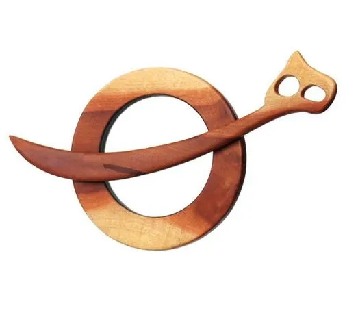 پین مو چوبی حرف ه و حلقه