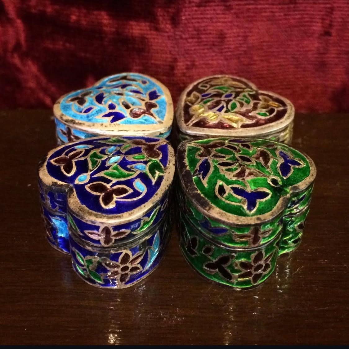 4عدد انفیه دان نقره میناکاری