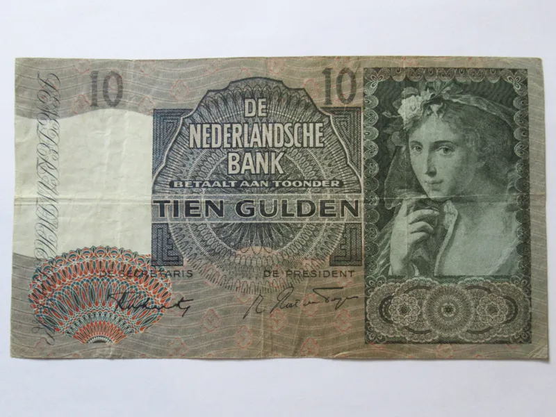 اسکناس 10 گیلدر هلند 1942 زیبا و کلکسیونی