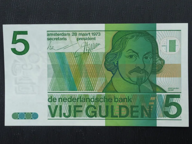 اسکناس 5 گیلدر هلند 1973 در حد بانکی