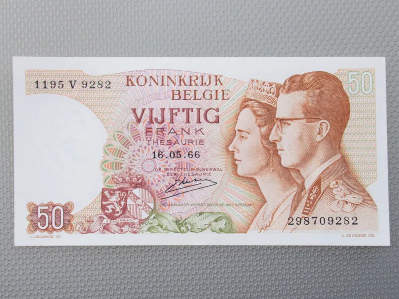 اسکناس 50 فرانک بلژیک 1966 درحد بانکی