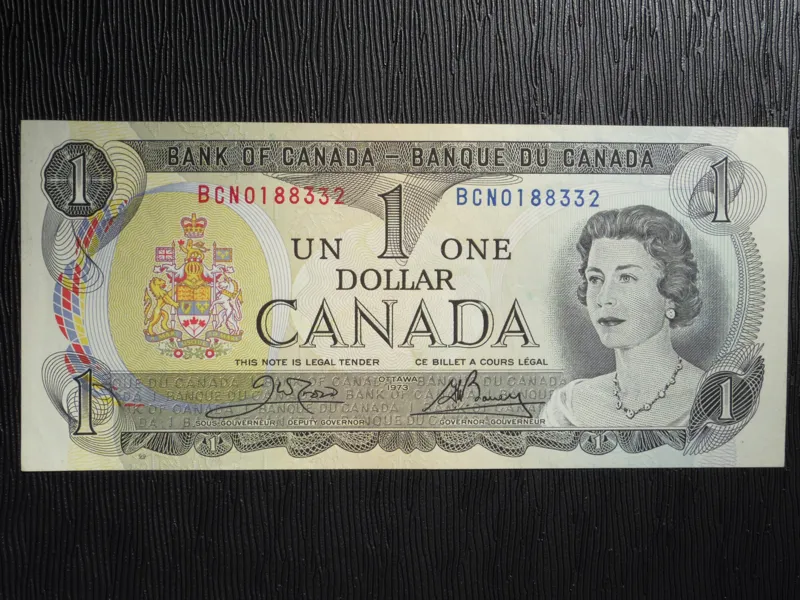 اسکناس 1 دلار کانادا 1973 ملکه در حد