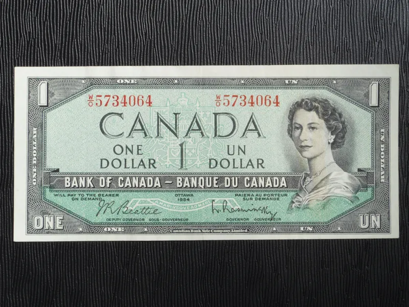 اسکناس 1 دلار کانادا 1954 ملکه الیزابت