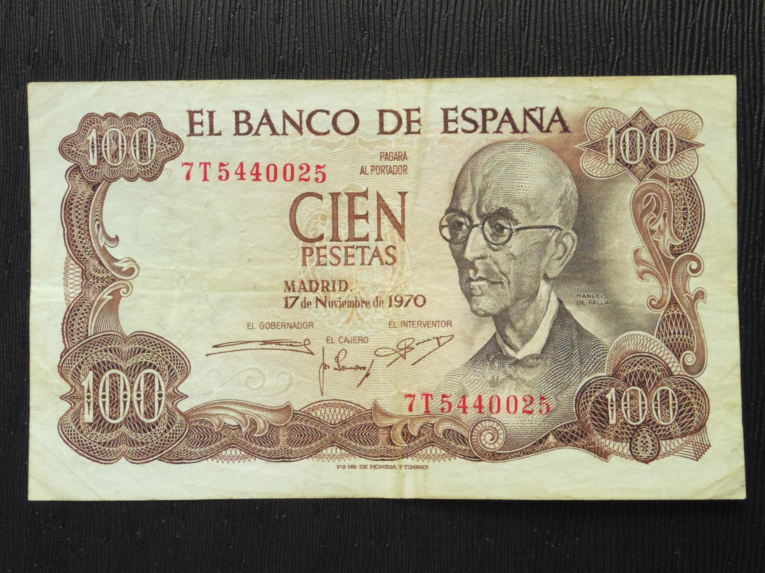 اسکناس 100 پزوتا اسپانیا 1970