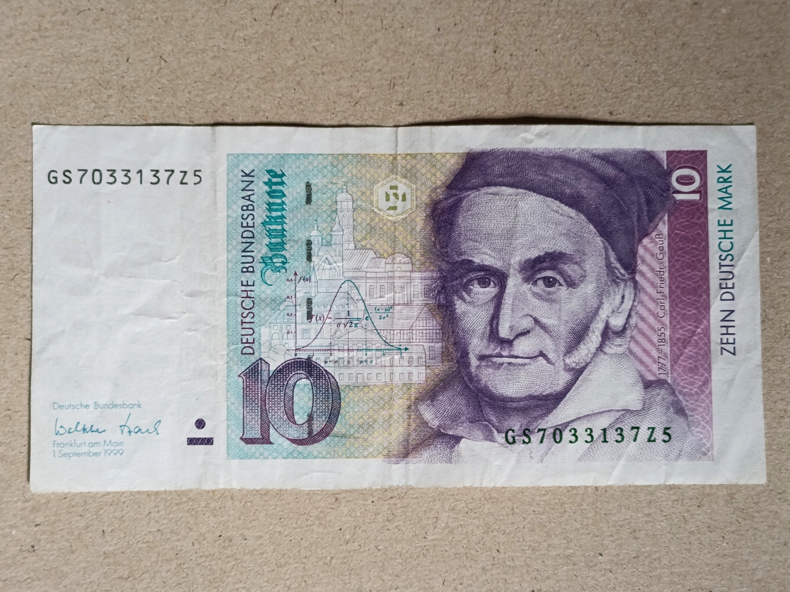 اسکناس 10 مارک آلمان 1999 کارکرده بکر
