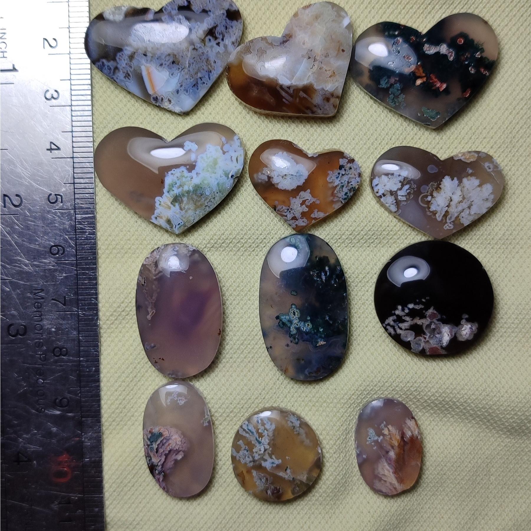 12عدد نگین وآویز قلبی شجردرجه 1ورنگی بینظیر