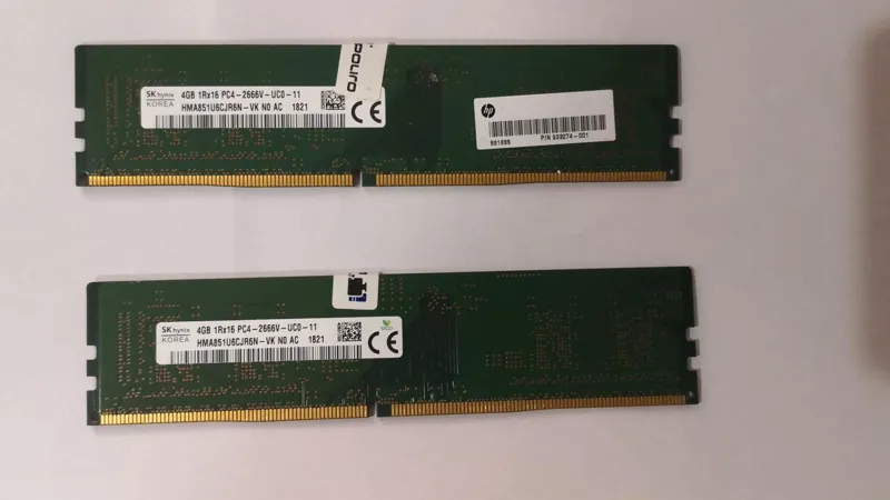 رم 8 گیگ فرکانس ddr4 2666 هاینیکس اس کی کامپیوتر