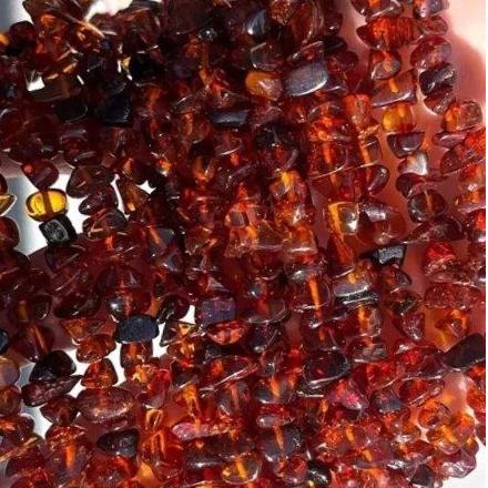ریسه کهربا نامنظم چیپسی تیره رشته کهربا اصل