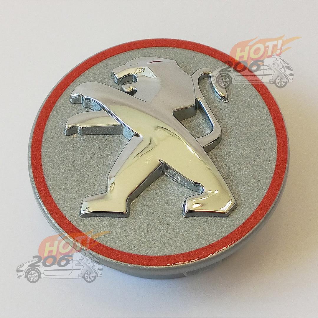 کاپ رینگ با شیر سه بعدی پژو رنگ نقره ای خط قرمز