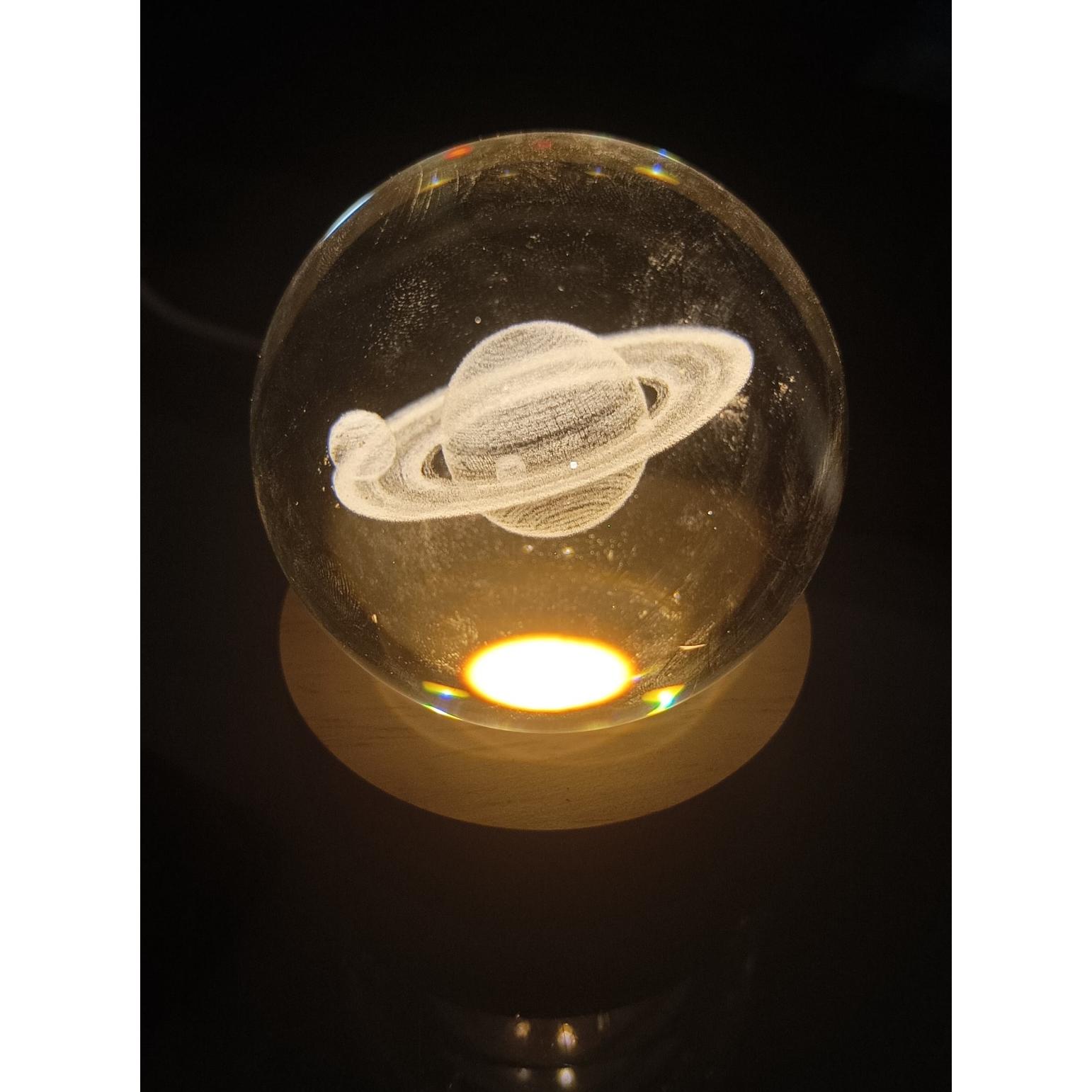 چراغ خواب گوی شیشه ای طرح سیاره زحل