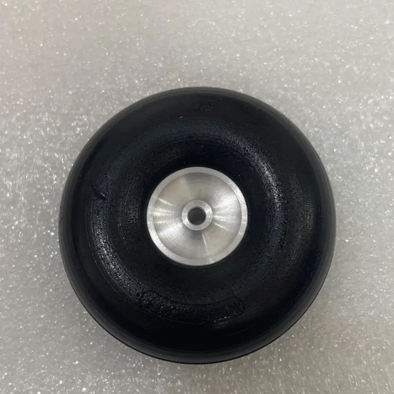 چرخ هواپیما کنترلی لاستیکی با رینگ آلومینیوم 65mm
