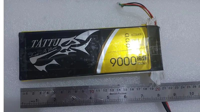 باتری لیتیوم پلیمر 3 سل TATTU 9000 میلی آمپر