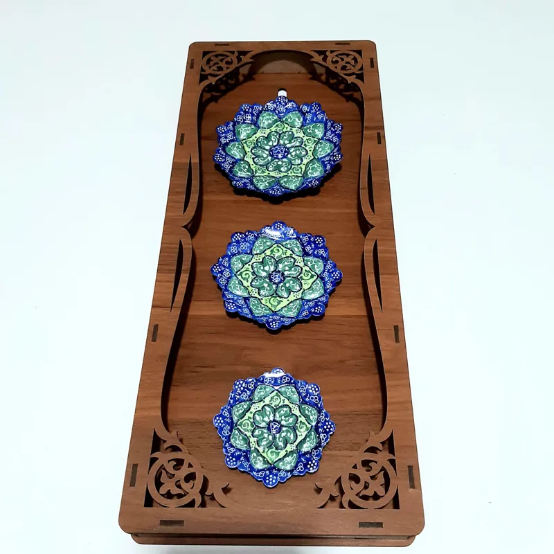 تابلو میناکاری سه تایی طرح سبزینه