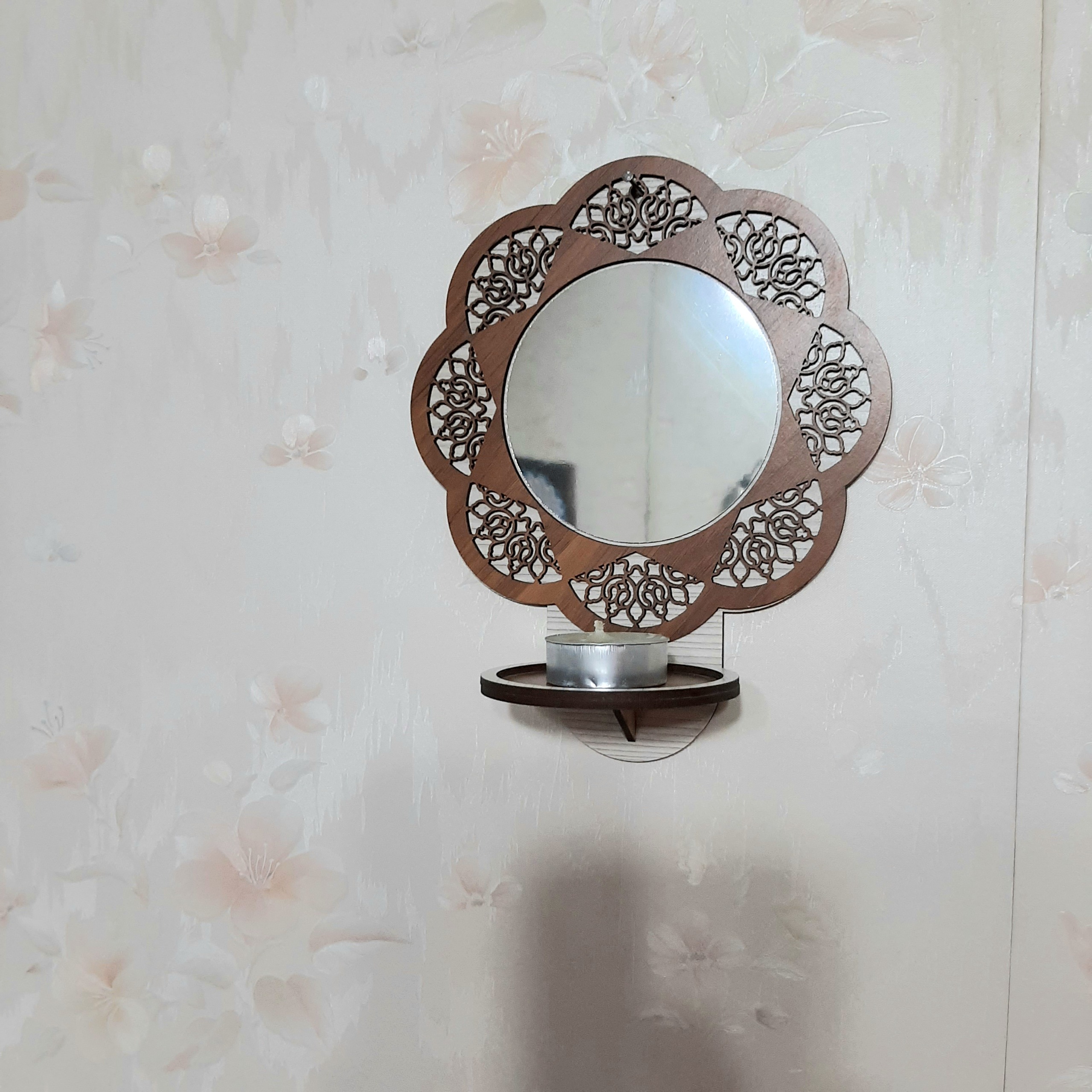 جاشمعی دیواری چوبی طرح گل