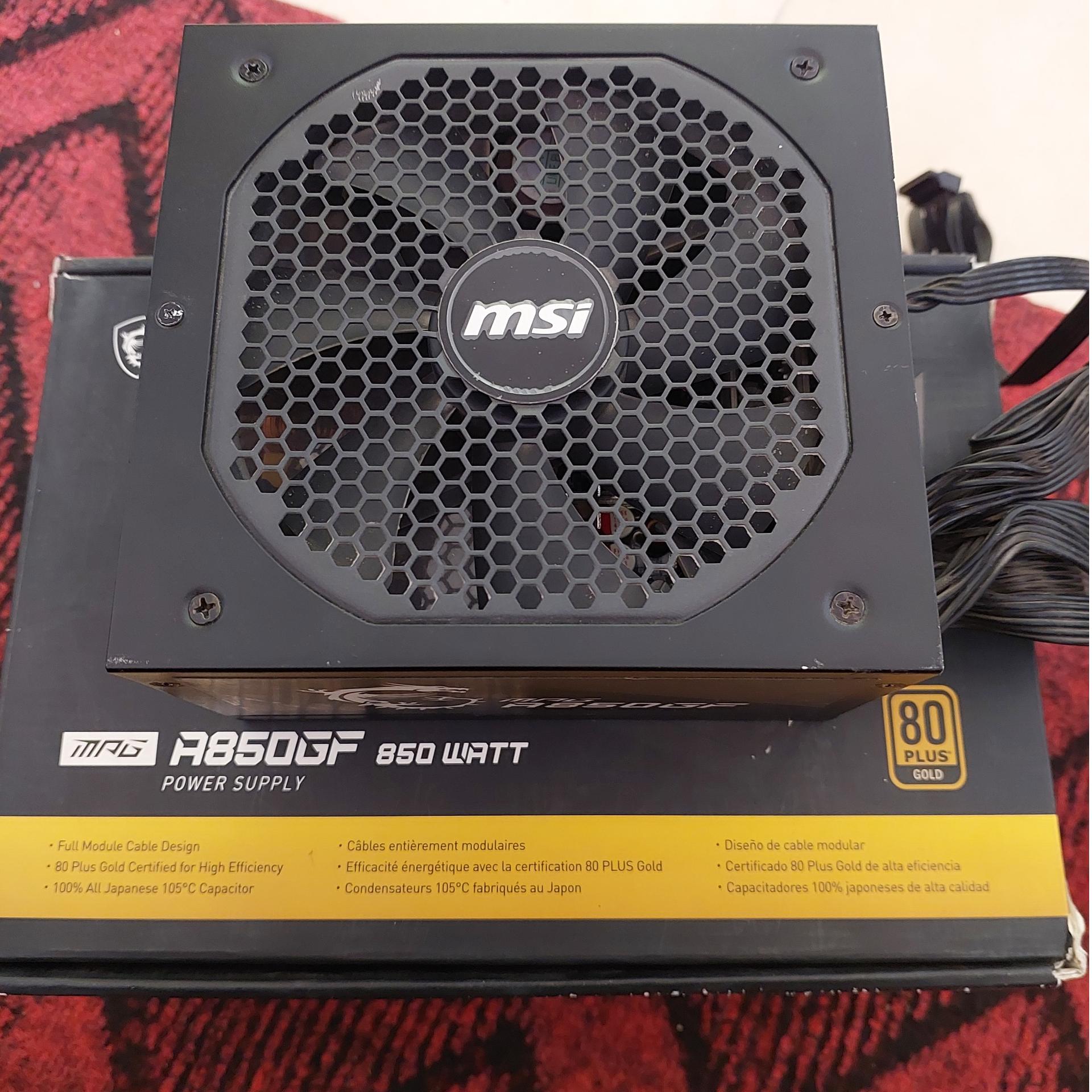 پاور msi mpg a850gf فول ماژولار بامتعلقات