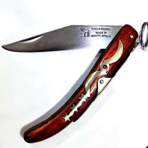 چاقو شکاری تاشو آفریقای دسته چوب گردو