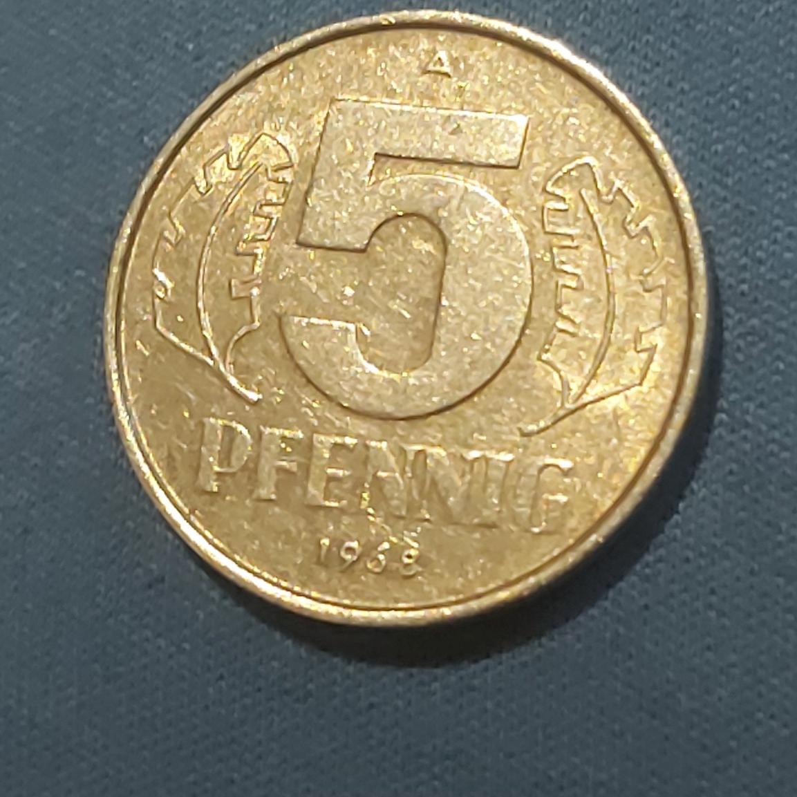 سکه 5 پنی المان شرقی قبل فروپاشی 1968