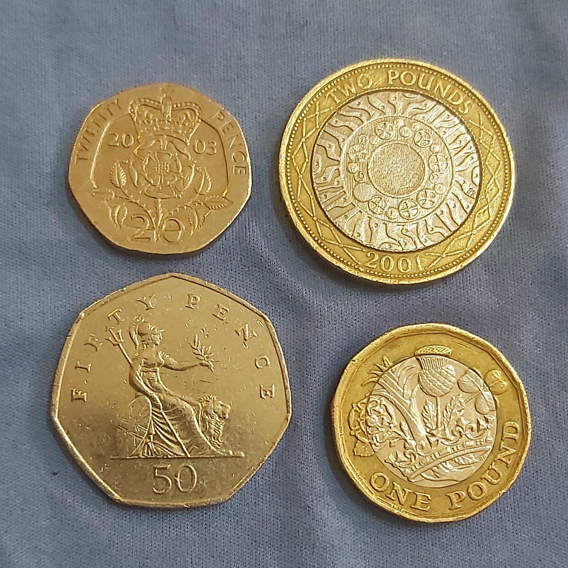 مجموعه سکه های انگلستان 1و2 پوند 50 و20 پنی