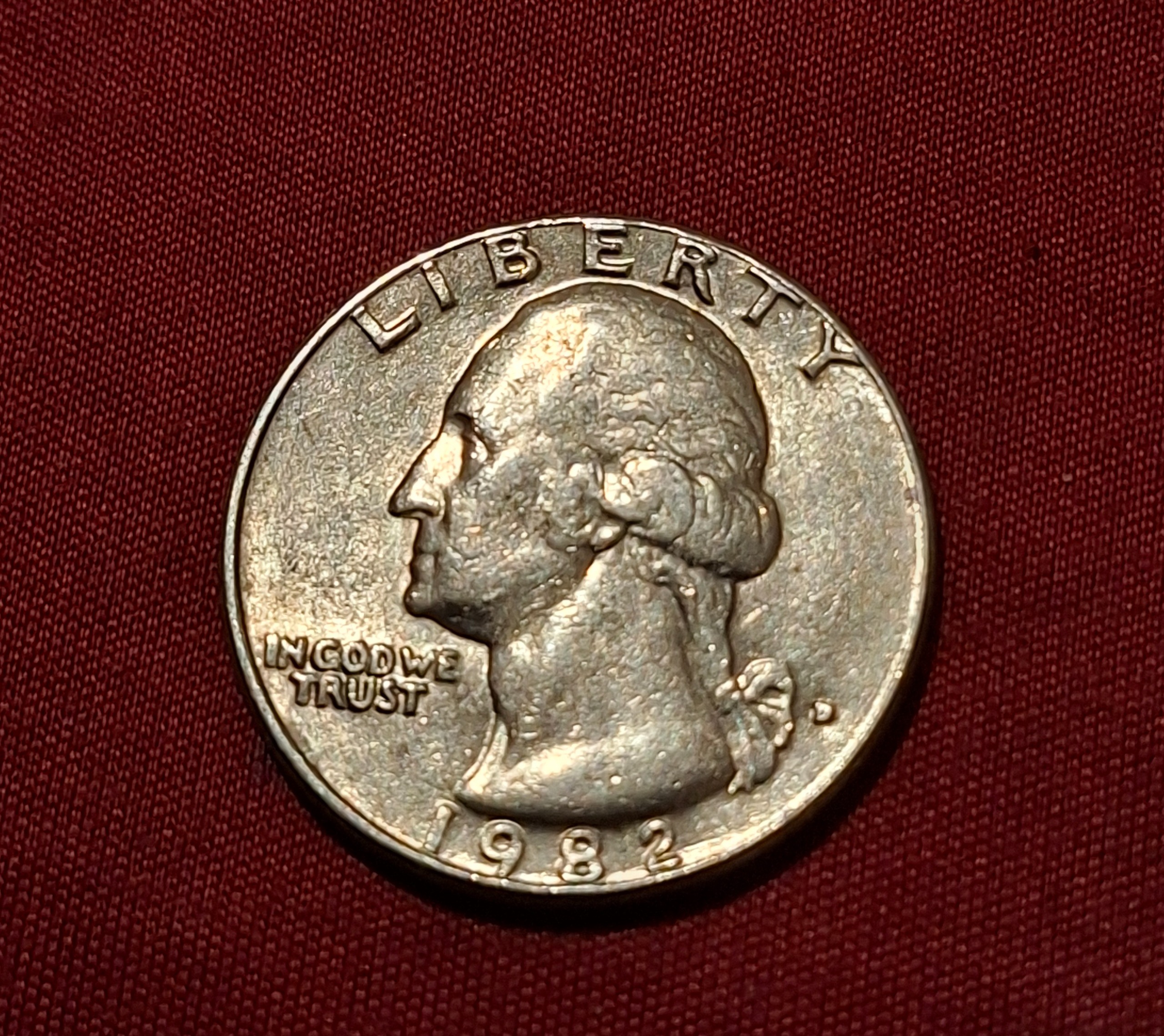 سکه 25 سنت دلار امریکا1982کیفیت خیلی خوب