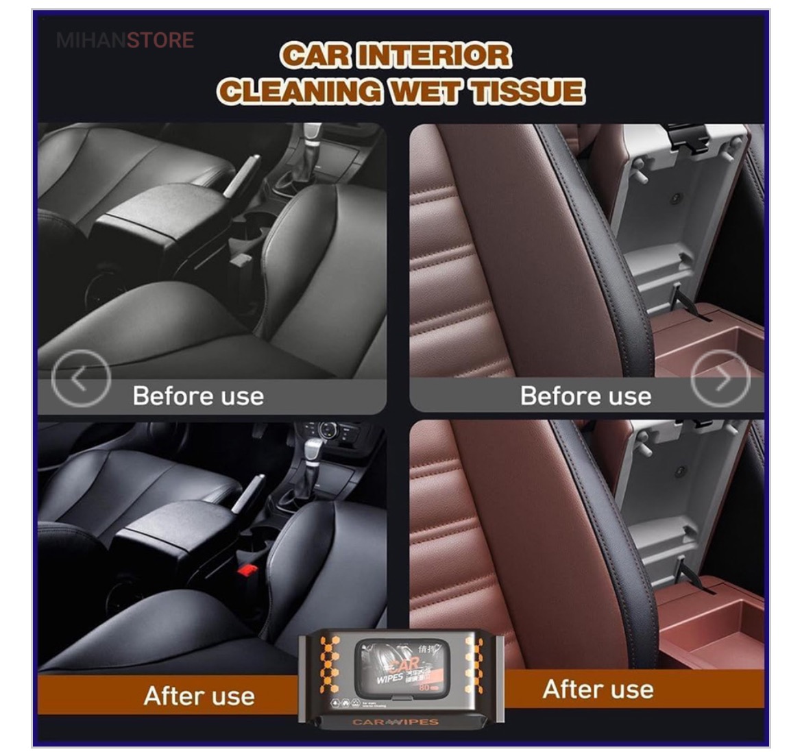 دستمال مرطوب خودرو و کفش (80 عددی )