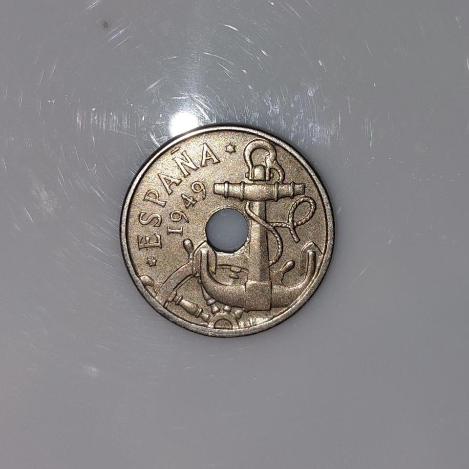 سکه 50 سیمنتس اسپانیا(سنه 1949)