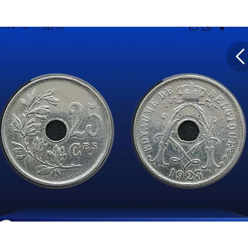 سکه 25 سس بلژیک (سنه 1923) بسیار تمیز