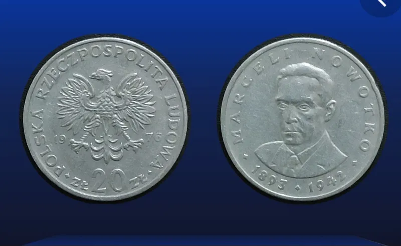 سکه 20 زلوتی لهستان (سنه 1976) تمیز