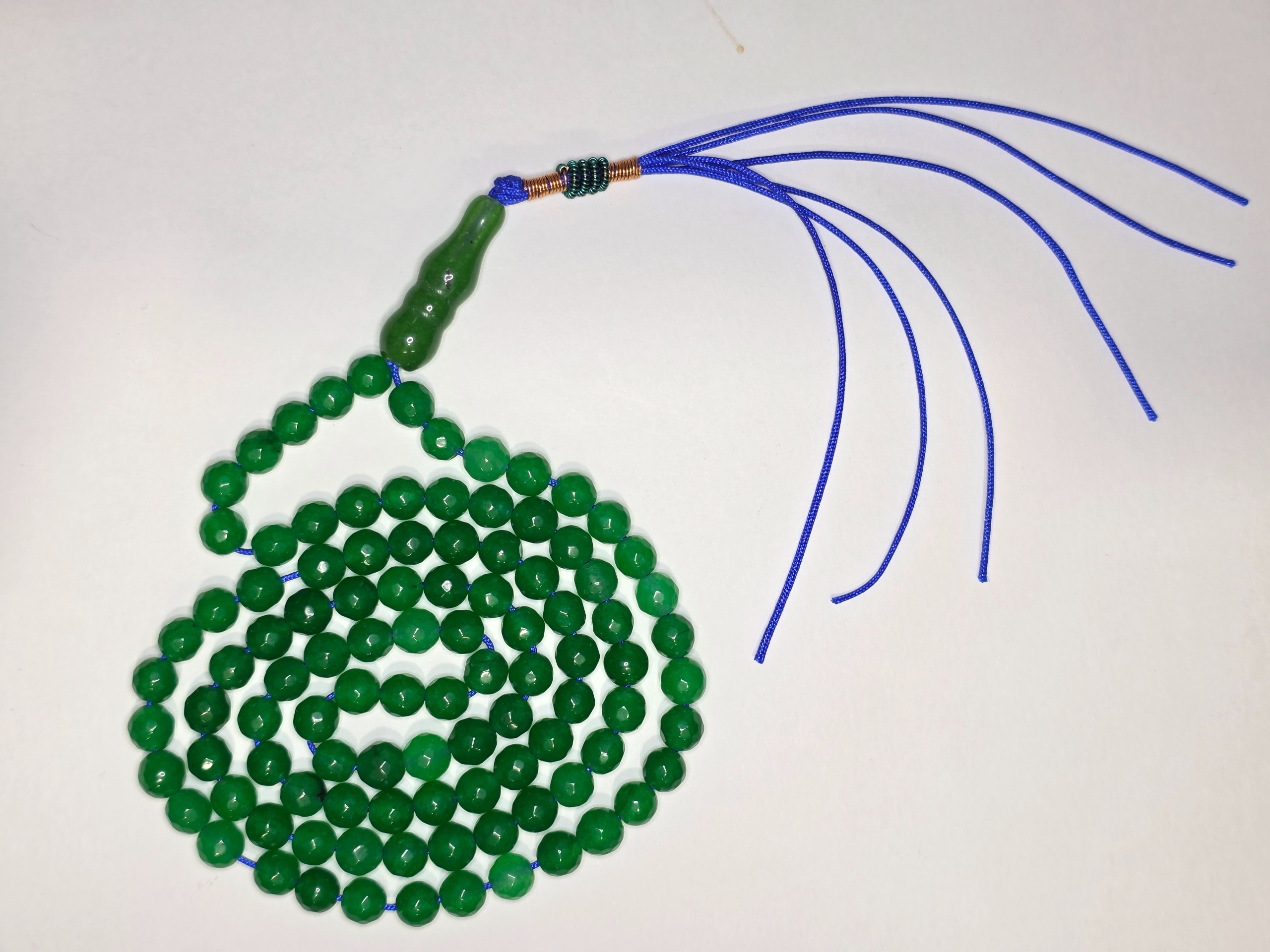 تسبیح 101 دانه زمرد تراش جواهری طبع پنجشیر نایاب