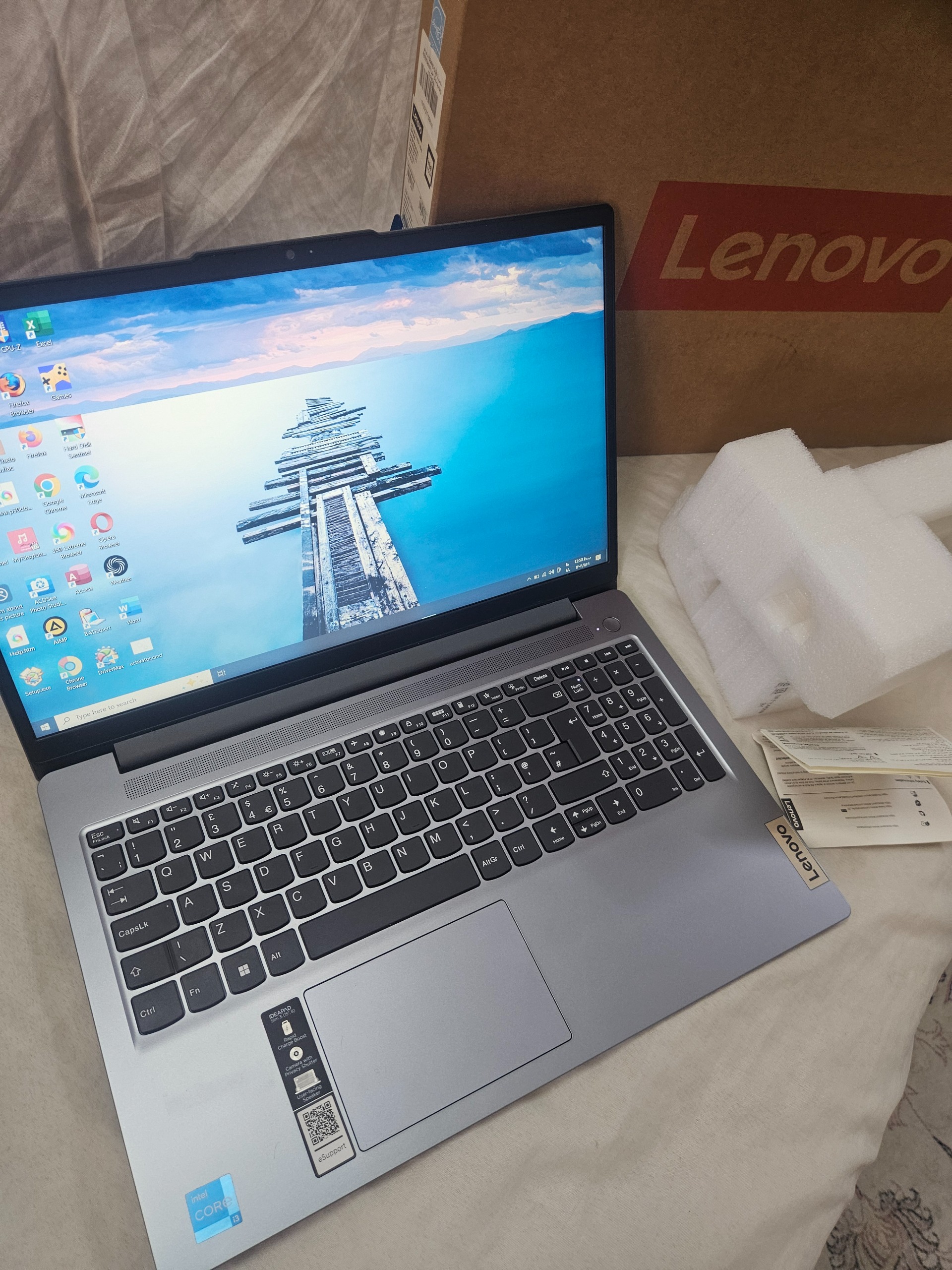 لنوو نسل 13 با کارتن و متعلقات در حد نو