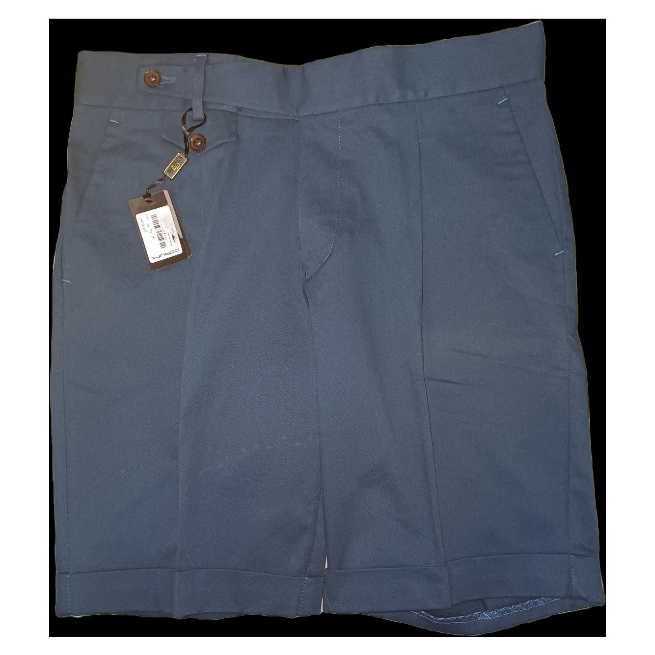 شلوارک کتان - آبی