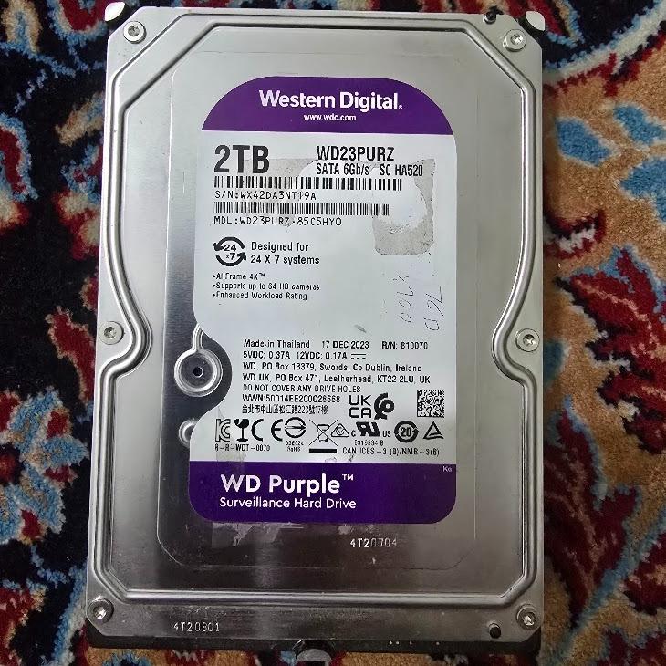 هارد WD بنفش 2TB سلامت 100