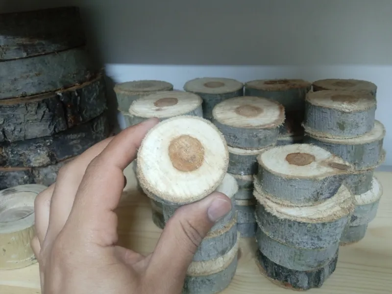 اسلایس چوب گرد سایز حدود پنج سانت بسته 10 عددی