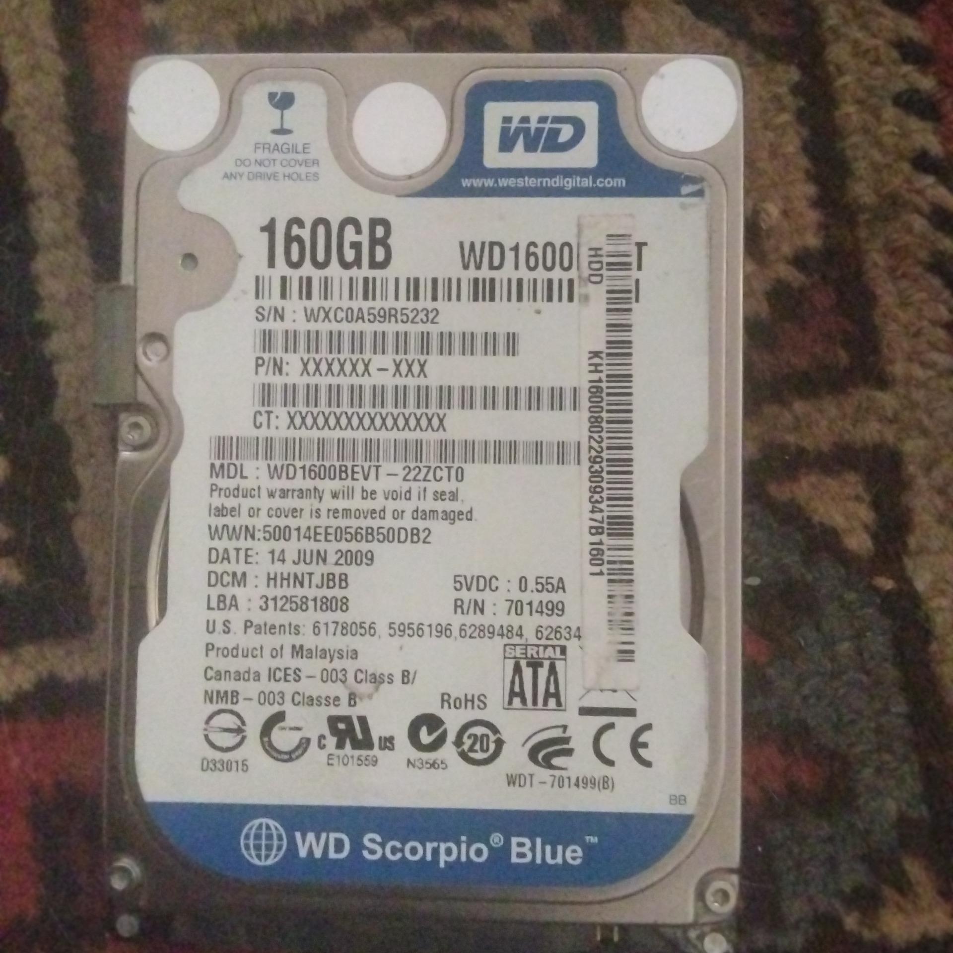 هارد ساتا160 گیگ