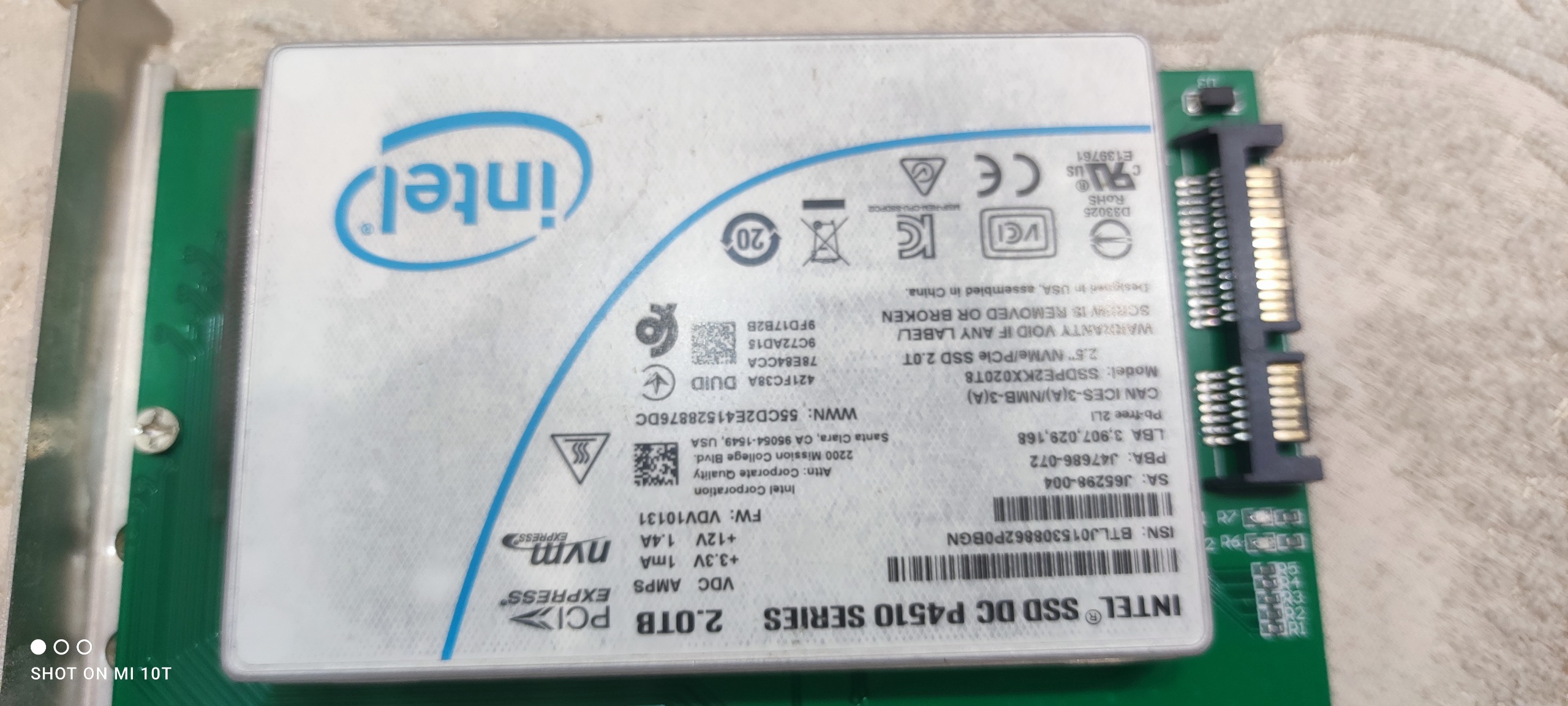 هارد سرور اینتل مدل SSD ds p4510 Series