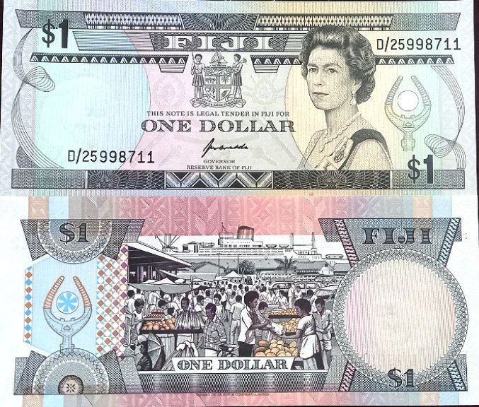 تک بانکی 1 دلار زمینه کمیاب فیجی