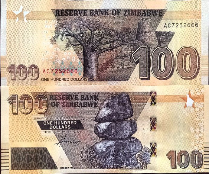 تک بانکی 100 دلار زیمباوه سال 2020