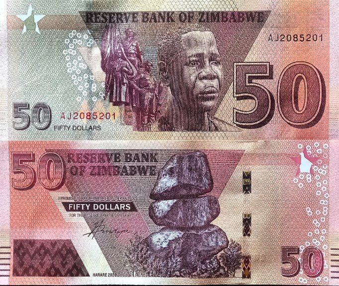 تک بانکی 50 دلار زیمباوه سری جدید سال 2020