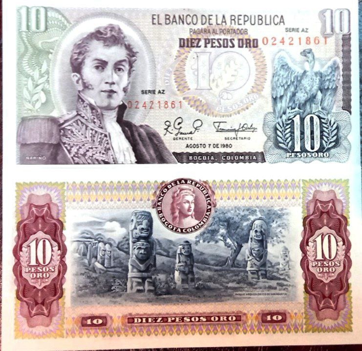 تک بانکی 10 پزو کلمبیا سری قدیم