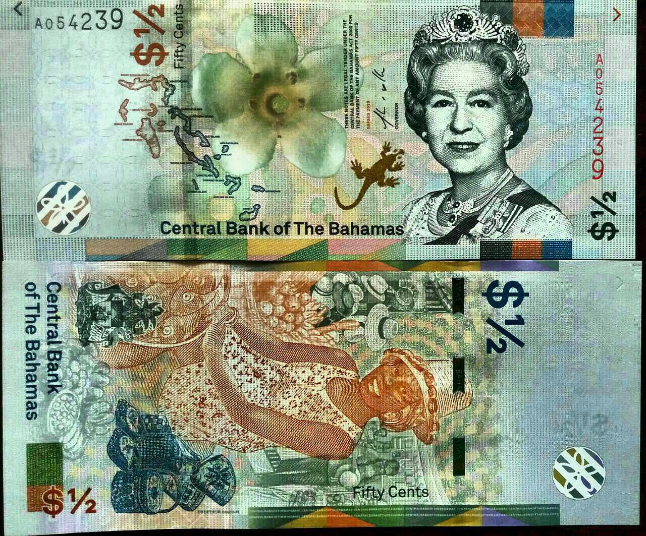 جفت بانکی نیم دلار باهاماس سری 2019 موج بسته