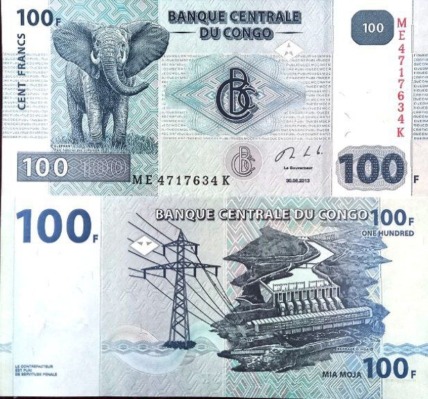 جفت بانکی 100 فرانک کنگو سال 2013